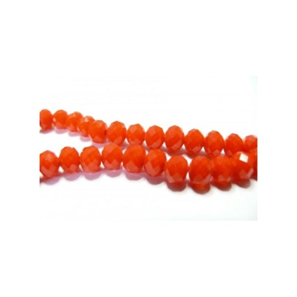 10 Perles de cristal facetté orange 5 par 7mm - Photo n°1