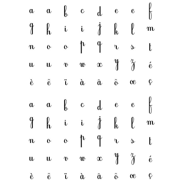 Gommettes repositionnables Alphabet en Lettres cursives x 320 - Photo n°1