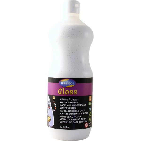 Vernis à eau Gloss 1 litre - Photo n°1