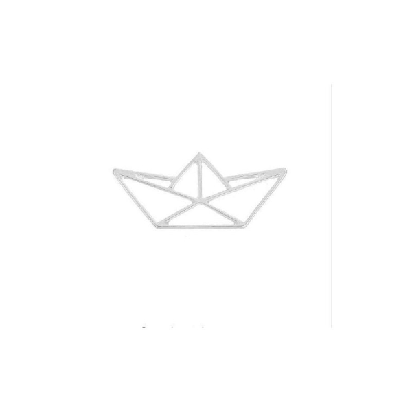 Breloque/Pendentif origami bateau 31 x 14 mm argenté - Photo n°1