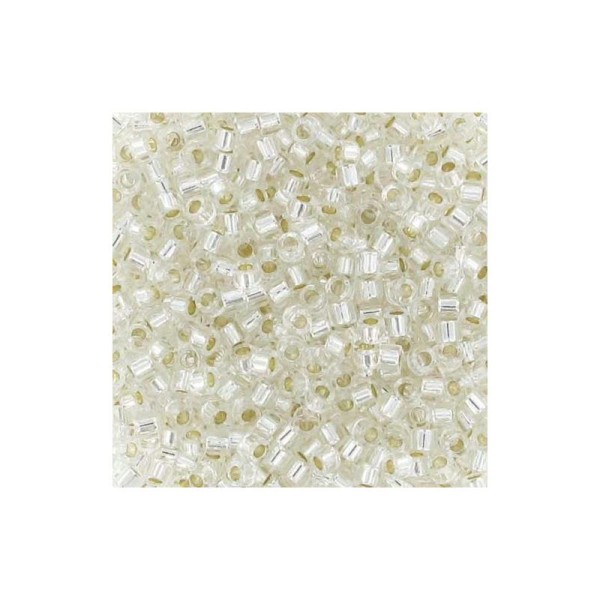 5 G (+/- 875 perles) Délica 11/0 crystal intérieur argent n°41 - Photo n°1