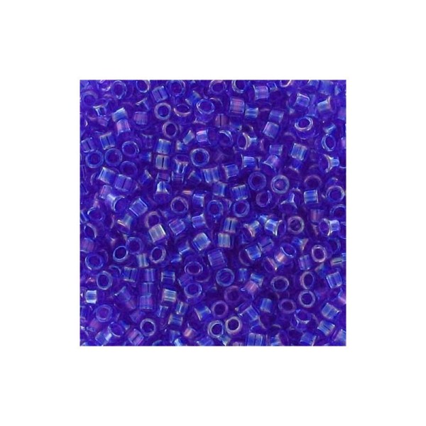5G (+/- 875 perles) Délica 11/0 bleu cobalt transparent n°63 - Photo n°1