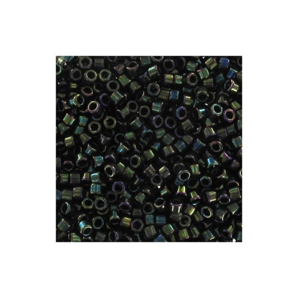 5 G (+/- 875 perles) Délica 11/0 vert irisé n°03 - Photo n°1