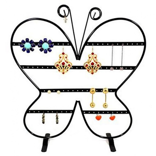 Porte bijoux porte boucle d'oreille papillon (43 paires) Noir - Photo n°1