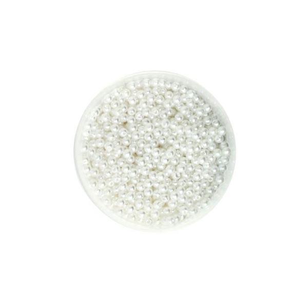 100 Petite perles ronde nacré acrylique blanc 4 mm - Photo n°1