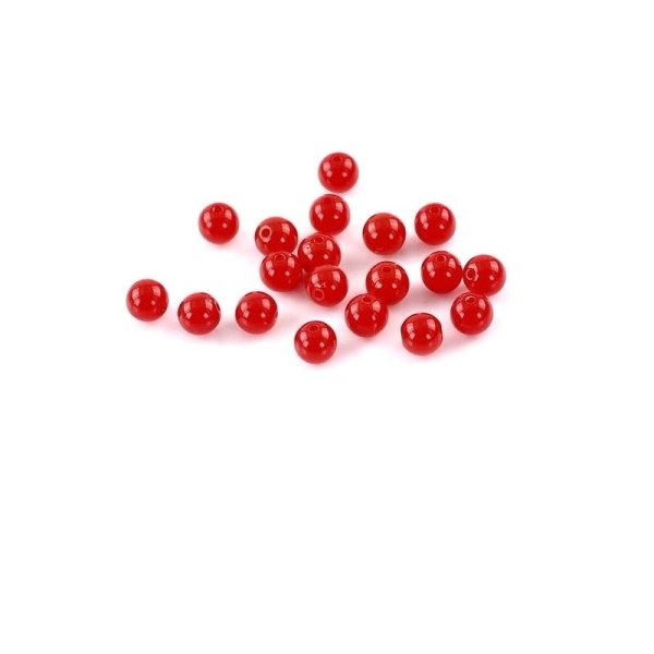30 Jolies perles rouge acrylique 8 mm - Photo n°1