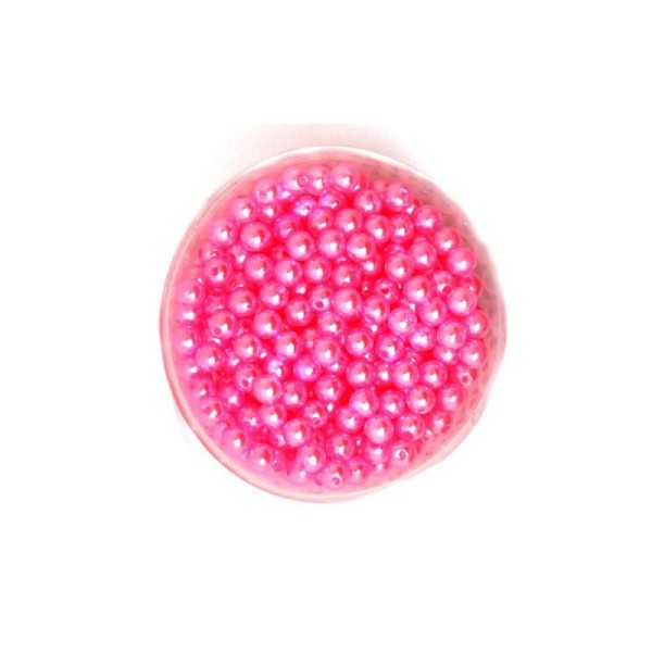 100 Perles ronde nacré acrylique rose clair 6 mm - Photo n°1