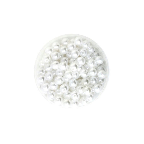 30 Jolies perles nacrées blanc acrylique 8 mm - Photo n°1