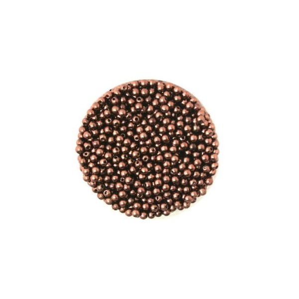 100 Perles ronde nacré acrylique marron 4 mm - Photo n°1