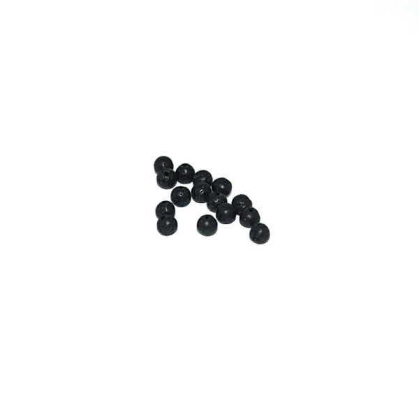 Perle de lave ronde noire 4 mm x10 - Photo n°1