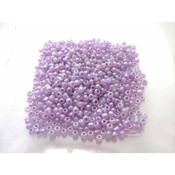 Lot de 40 gr de perle de rocaille lilas 2 mm - Photo n°1