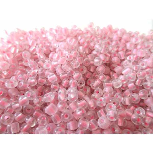 Lot de 40 gr de perle de rocaille rose 4 mm - Photo n°1