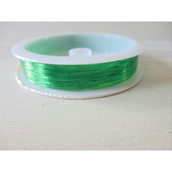Bobine de fil fibre élastique couleur vert 0.6 mm - Photo n°1