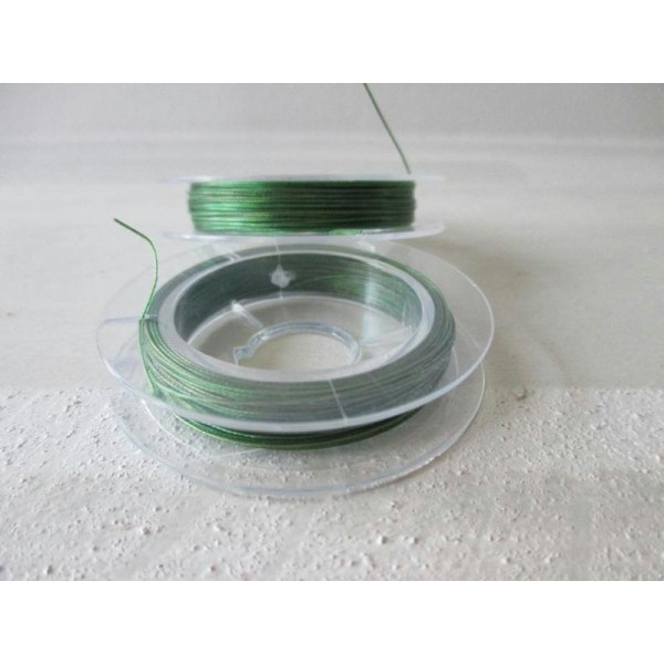 Bobine de 10 mètres de fil d'acier vert 0.38 mm - Photo n°1