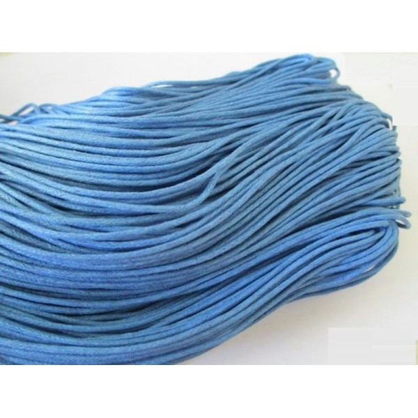 5 Mètres Fil Coton Ciré Bleu Azur 1.5Mm - Photo n°1