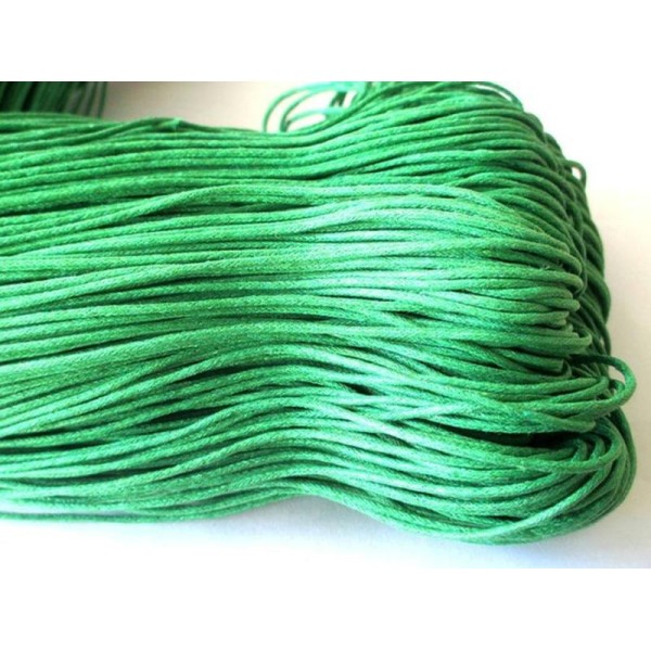 5 Mètres Fil Coton Ciré Vert  1.5Mm - Photo n°1