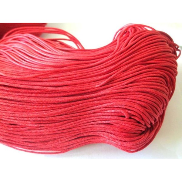 5 Mètres Fil Coton Ciré Rouge 1.5Mm - Photo n°1
