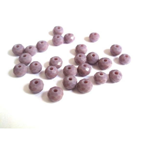 10 Perles Cristal Rondelle  À Facettes Violet 6X5Mm - Photo n°1