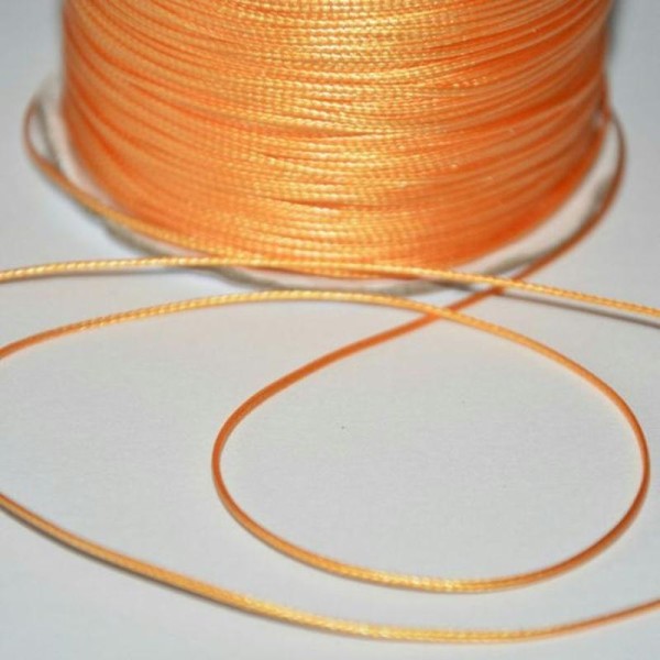 10M Fil Cordon Polyester Orange Ciré 0.5Mm - Photo n°1