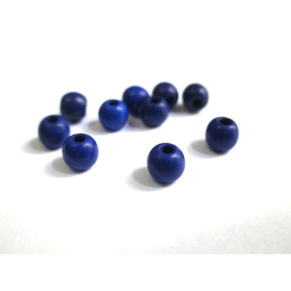 20 Perles Bleu Foncé  En Turquoise De Synthèse 4Mm - Photo n°1