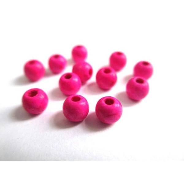 20 Perles Rose En Turquoise De Synthèse 4Mm - Photo n°1
