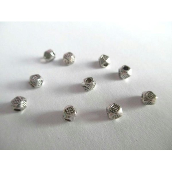 10 Perles Intercalaire  En Métal 3.5Mm  Couleur Argenté - Photo n°1
