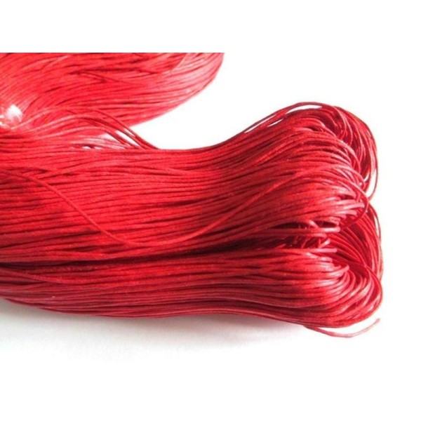 10 Mètres Fil Coton Ciré Rouge 1Mm - Photo n°1