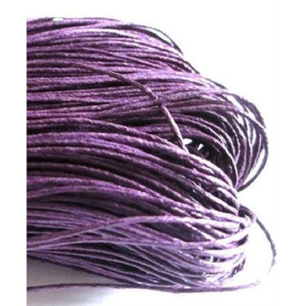 10 Mètres Fil Coton Ciré Violet Foncé 1Mm - Photo n°1