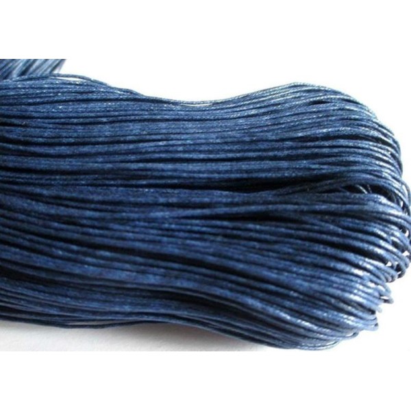 10 Mètres Fil Coton Ciré Bleu Foncé 1Mm - Photo n°1