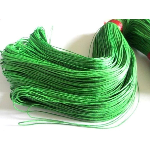 10 Mètres Fil Coton Ciré  Vert 1Mm - Photo n°1