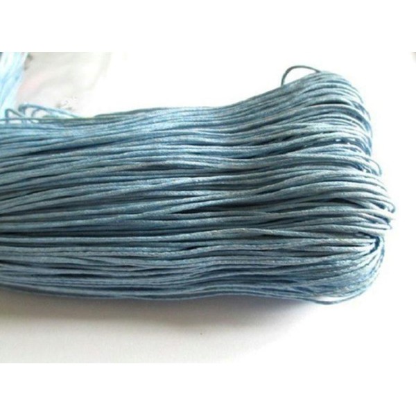 10 Mètres Fil Coton Ciré Bleu Clair 1Mm - Photo n°1