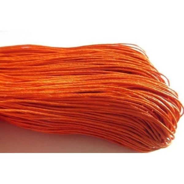 10 Mètres Fil Coton Ciré Orange 1Mm - Photo n°1
