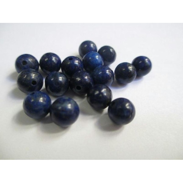 10 Perles Lapiz Lazuli 6Mm (G-16) - Photo n°1