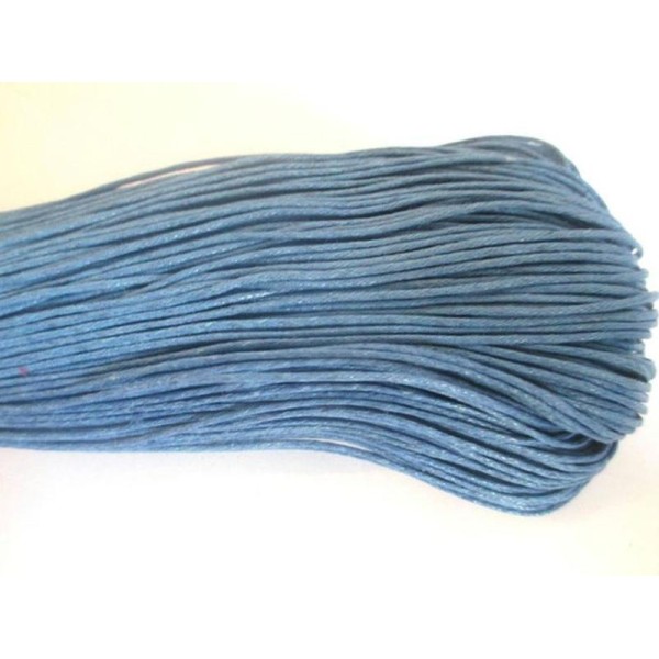 10 Mètres Fil Coton Ciré Bleu Azur 0.7Mm - Photo n°1