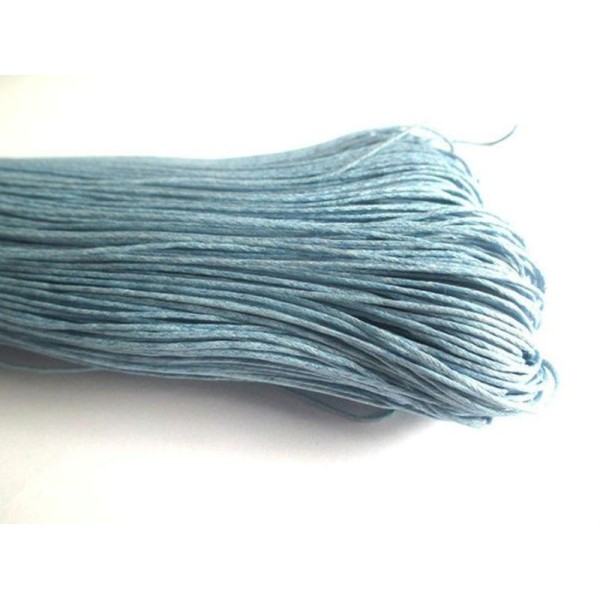 5 Mètres Fil Coton Ciré  Bleu Clair   0.7Mm - Photo n°1