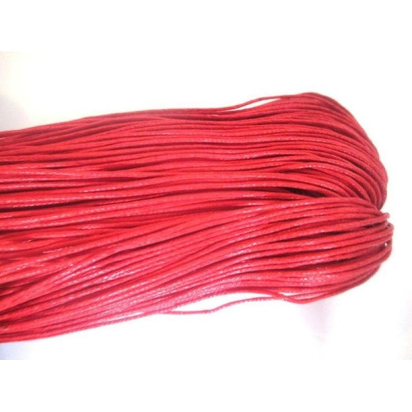 20 Mètres Fil Coton Ciré Rouge 0.7Mm - Photo n°1
