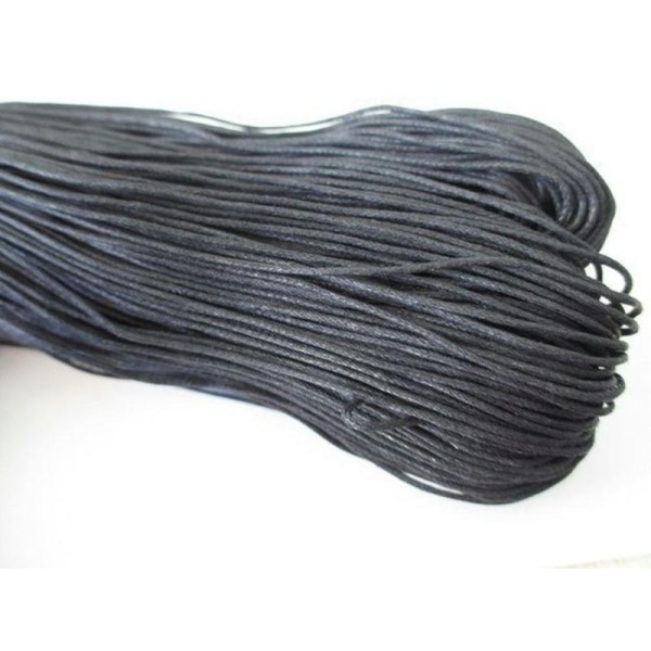 20 Mètres Fil Coton Ciré Noir 0.7Mm - Photo n°1