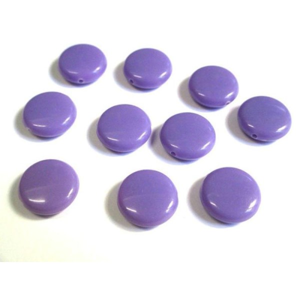 10 Perles Palets Acrylique Violet 14X5Mm - Photo n°1