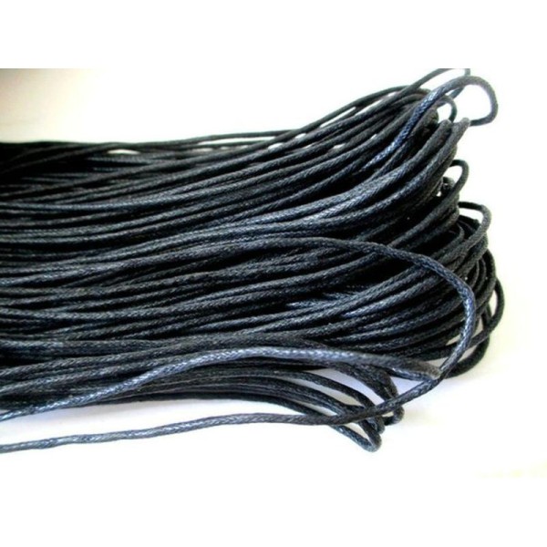 10 Mètres Fil Coton Ciré Noir 1.5Mm - Photo n°1