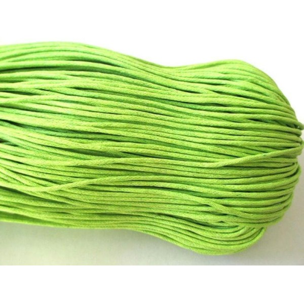 10 Mètres Fil Coton Ciré Vert Anis 1.5Mm - Photo n°1