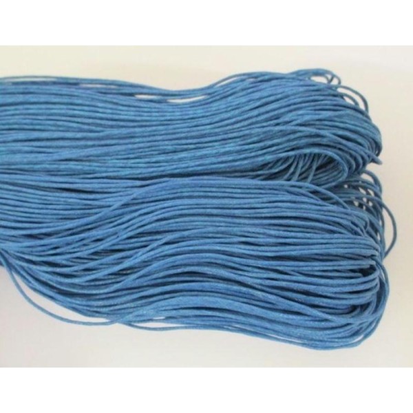 20 Mètres Fil Coton Ciré Bleu Azur 1Mm - Photo n°1