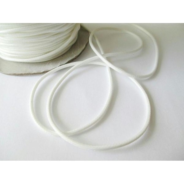 10M  Fil Cordon Polyester Blanc Ciré 2Mm - Photo n°1