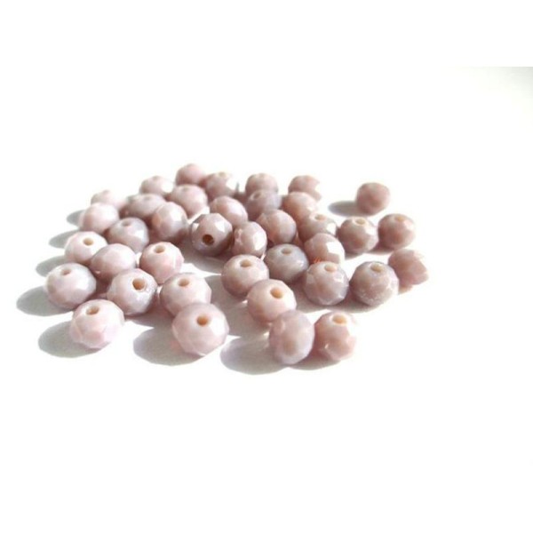 20 Perles Cristal Rondelle  À Facettes Mauve 4X3Mm - Photo n°1