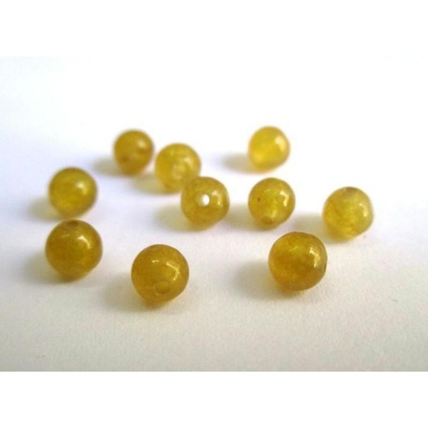 20 Perles Jade Naturelle Or 4Mm (G-07) - Photo n°1