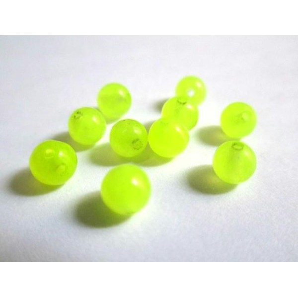 20 Perles Jade Naturelle Jaune Fluo 4Mm (G-07) - Photo n°1