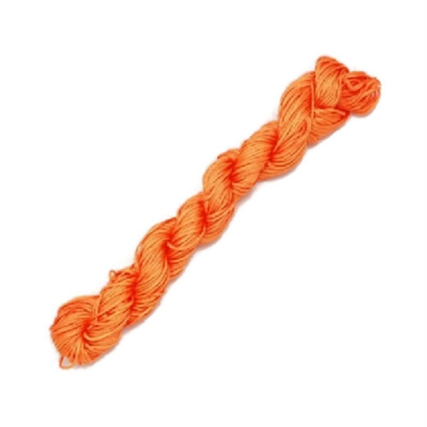 Fil shamballa Orange vif  1 mm x 25 mètres - Nylon tressé 1 millimètre - Photo n°1