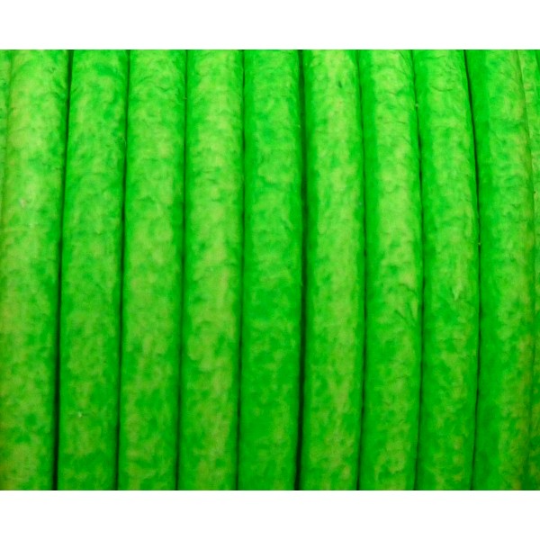 50cm De Cordon Cuir 2,5mm De Couleur Vert Fluo - Cuir - Photo n°2