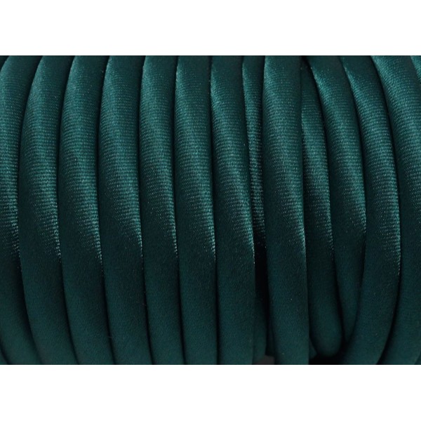 1m Cordon 5mm En Polyester Satiné Sur Cordon Pvc Creux Vert Bouteille Impérial Soyeux - Photo n°3