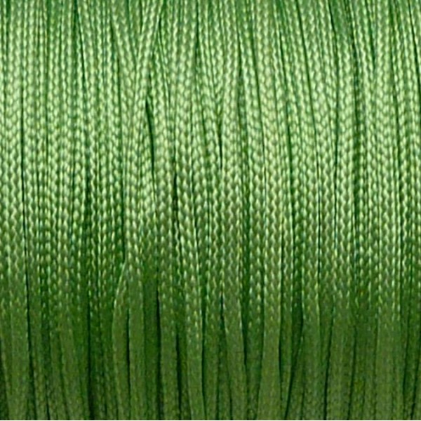 5m Fil, Cordon Nylon Tressé Plat Vert Chartreuse 1mm Brillant, Satin - Photo n°1