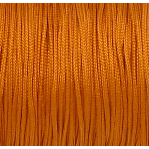 R-5m Fil, Cordon Nylon Tressé Plat Orange Rouille 1mm Brillant Satiné - Photo n°1